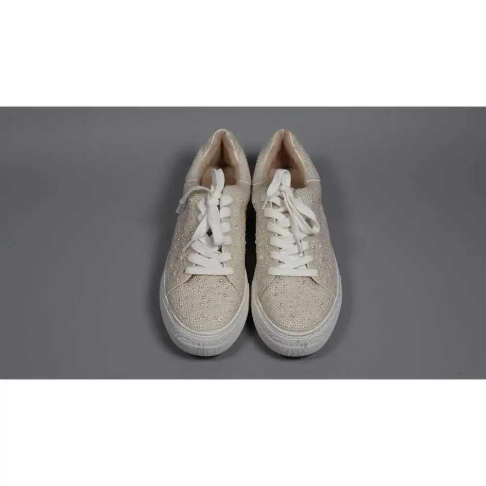 Blue by Betsey Johnson Sidny Pearl Rhinestone Platform Sneakers Women Size 8